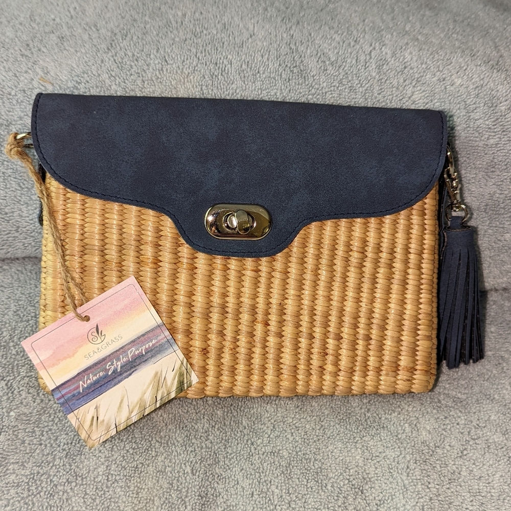 Sea & Grass Ella blue crossbody bag.